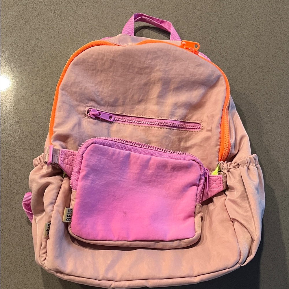 Beis Pink and Orange Kids Backpack